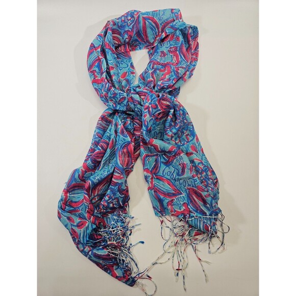 Lilly Pulitzer Silk Cashmere‎ Blend Knit Astrological Signs Scarf Wrap Shawl - Picture 2 of 5